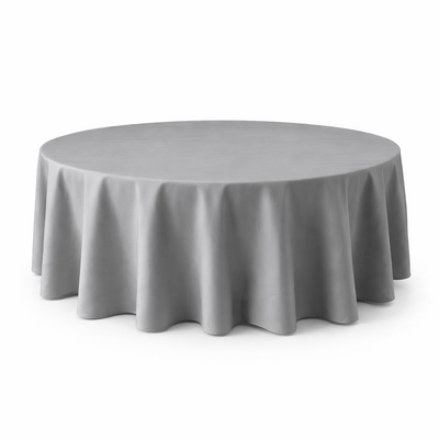 Round Tablecloth 305cm Silver Polyester