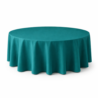 Round Tablecloth 305cm Turquoise Polyester