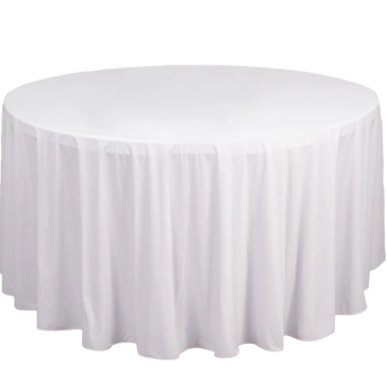 thumb_335cm Polyester  Round Tablecloth - White