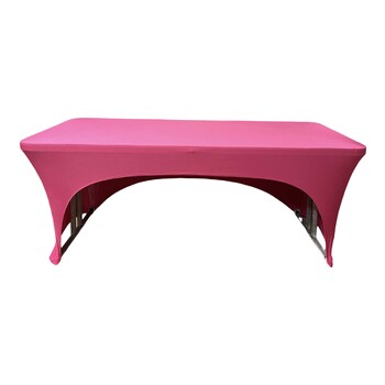 6Ft (1.8m) Fushia Fitted 3 Sided Lycra Tablecloth Cover
