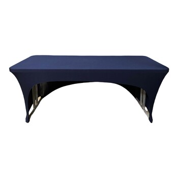 6Ft (1.8m) Navy Fitted 3 Sided Lycra Tablecloth Cover