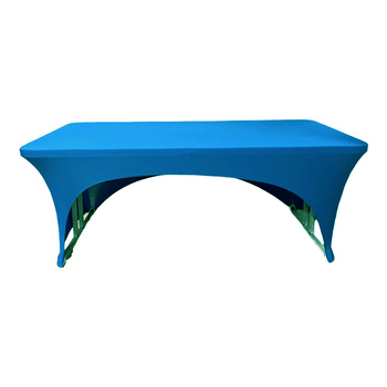 6Ft (1.8m) Bright Blue Fitted 3 Sided Lycra Tablecloth Cover