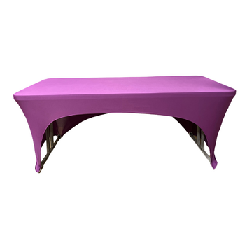 thumb_6Ft (1.8m) Purple (Mid) Fitted 3 Sided Lycra Tablecloth Cover