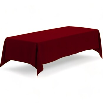 152x320cm Polyester Tablecloth - Burgundy Trestle