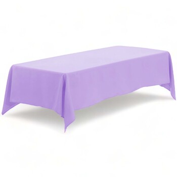 152x320cm Polyester Tablecloth - Light Purple Trestle