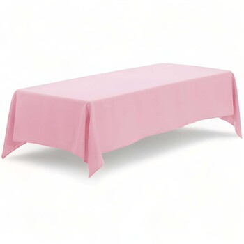 152x320cm Polyester Tablecloth - Pink Trestle