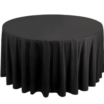 178cm Polyester  Round Tablecloth - Black