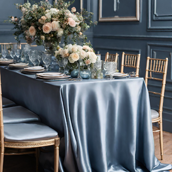 90x120inch (230x305cm) Satin Tablecloth - Dusty Blue