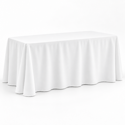 228x335cm Soft Finish Polyester Trestle Tablecloth – White