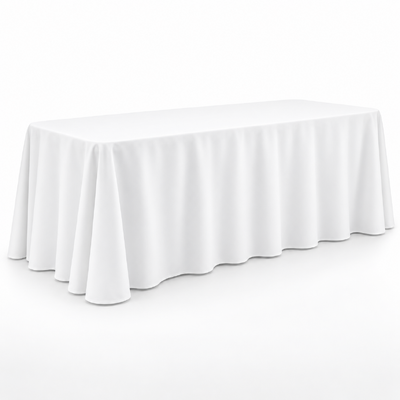 228x396cm Soft Finish Polyester TrestleTablecloth – White