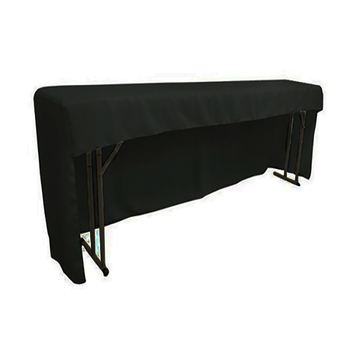 thumb_6Ft (1.8m)  3 Sided Fitted Polyester  Tablecloths - Black