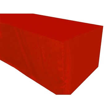 6Ft (1.8m)  Fitted Polyester Tablecloths - RED
