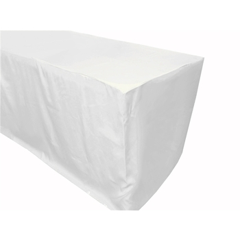6Ft (1.8m)  Fitted Polyester Tablecloths - White