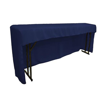 6Ft (1.8m)  3 Sided Fitted Polyester  Tablecloths - Navy