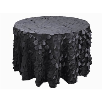 305cm Taffeta Petal Tablecloth - Black