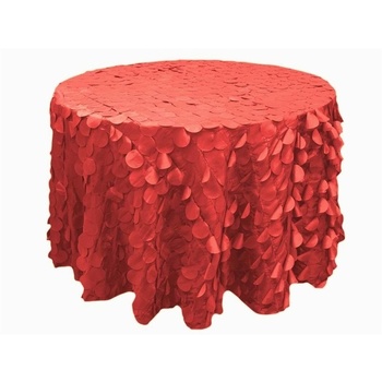 305cm Taffeta Petal Tablecloth - RED