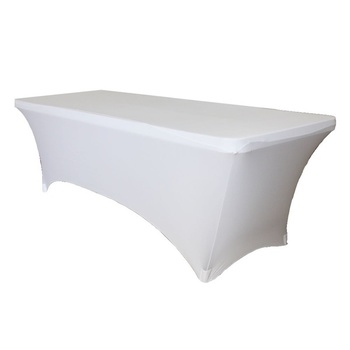 4Ft (1.2m) White Fitted  Lycra/Spandex Tablecloth Cover 