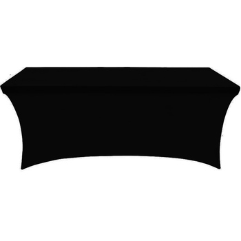 6Ft (1.8m) Black Fitted Lycra Tablecloth Cover 