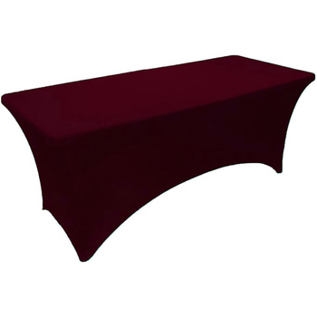 6Ft (1.8m) Burgundy Fitted Lycra Tablecloth Cover