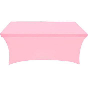 6Ft (1.8m) Pink Fitted Lycra Tablecloth Cover