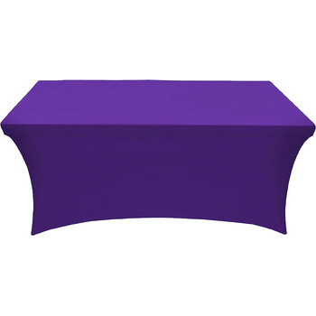 6Ft (1.8m) Purple Fitted Lycra/Spandex Tablecloth Cover