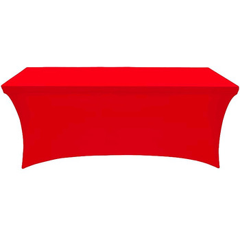 6Ft (1.8m) Red Fitted Lycra/Spandex Tablecloth Cover