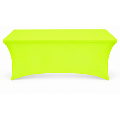 6Ft (1.8m) Fluro Yellow Fitted Lycra Tablecloth Cover