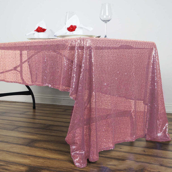 125x240cm Sequin Tablecloth - Pink