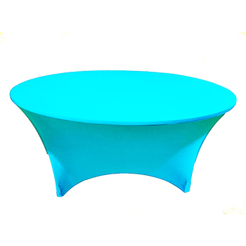 6Ft (1.8m) Turquoise Round Lycra Fitted Tablecloth Cover