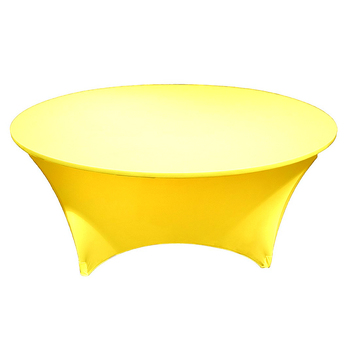 6Ft (1.8m) Yellow  Round Lycra Fitted Tablecloth Cover