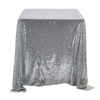 130x130cm Sequin Tablecloth - Silver