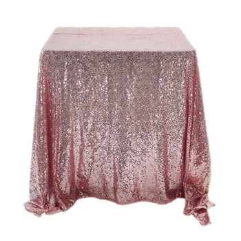 130x130cm Sequin Tablecloth - Rose Gold