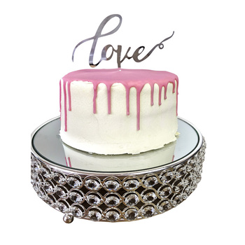 Silver - LOVE Acrylic Cake Topper