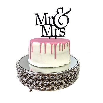 Black - Mr & Mrs Acrylic Cake Topper