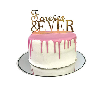 Gold - FOREVER & EVER Acrylic Cake Topper