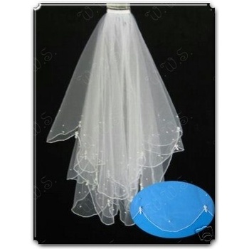 thumb_60cm Ivory Pearl Cluster 2 Tier Veil 