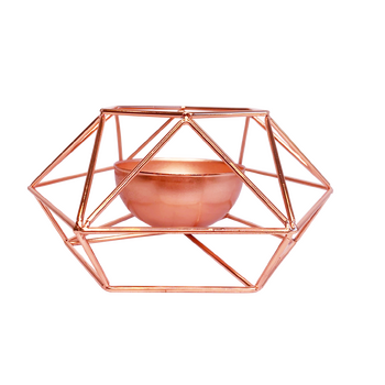 thumb_8cm Rose Gold Geometric Tea Light/Votive Candle Holder Low Design