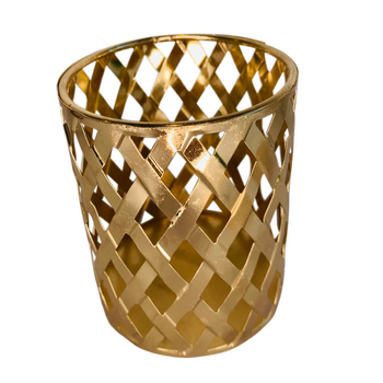 10cm Gold Metal Tea Light/Votive Candle Holder