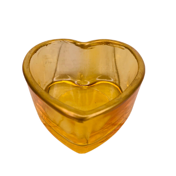 7cm Heart Shaped Tea Light Holder - Gold