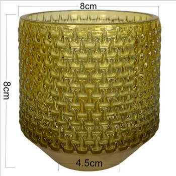 8cm - Gold W/ Gold Base Tea Light/Votive Candle Holder