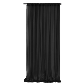 Chiffon Backdrop Curtain Panel 3m - Black