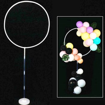 thumb_170cm Circle Shaped Wedding Arch Flower/Balloon Stand - White Plastic