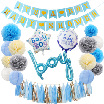 Blue Boy Baby Shower Decorating Kit