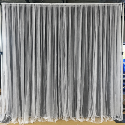 3m - Ice Silk and Tulle Backdrop Curtain - Black