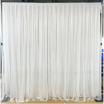 3m - Ice Silk and Tulle Backdrop Curtain - White
