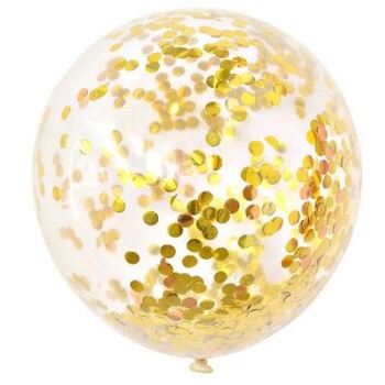 30cm Clear Balloon - Gold Foil Confetti
