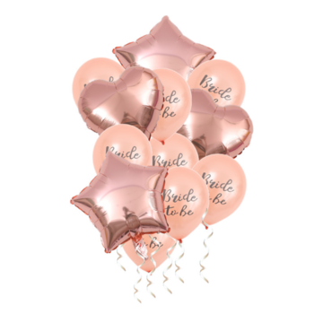 13pc Hens Party Balloon Pack - Rose Gold Bride to Be