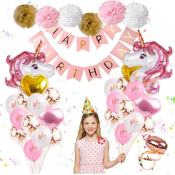Girls Unicorn Birthday Party Balloon Pack 