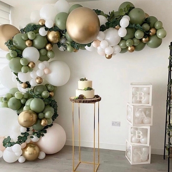 Eucalyptus/Gold/Cream Theme 152pcs Balloon Garland Decorating Kit