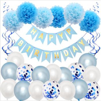 Boys Blue Birthday Balloon & Decorating Kit